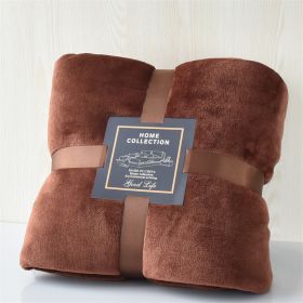 Nap Travel Solid Color Flannel Thickened Blanket (Option: Coffee-120x200cm)