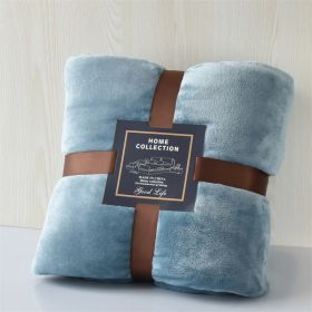 Nap Travel Solid Color Flannel Thickened Blanket (Option: Gray Blue-120x200cm)