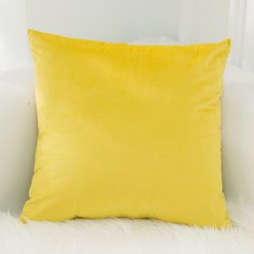 Dutch Suede Pillow Cushion Sofa Cushion Office Lumbar Bed Head Backrest Velvet Pillow Cover (Option: 19Lemon Yellow-45x45cm Without Core)