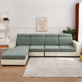 Solid Color Three-dimensional Jacquard Sofa Combination Seat Cover (Option: Pine Green-Double)