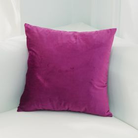 Dutch Suede Pillow Cushion Sofa Cushion Office Lumbar Bed Head Backrest Velvet Pillow Cover (Option: 34Purplish Red-45x45cm Without Core)