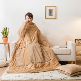 Magic Velvet Lazy Was Autumn And Winter Thickening Thermal Quilt (Option: Camel-50x50cm)