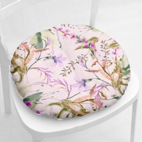 Flower Flower 213 Thick Flannel Chair Cushion (Option: Round Flower No 8-40x40cm Cotton And Linen)