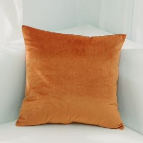 Dutch Suede Pillow Cushion Sofa Cushion Office Lumbar Bed Head Backrest Velvet Pillow Cover (Option: 29Orange Yellow-45x45cm Without Core)