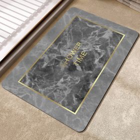 Marbling Bathroom Entrance Absorbent Floor Mat Household Quick-drying Diatom Ooze Floor Mat (Option: Showertime Gray-50 X80cm Diatom Ooze)