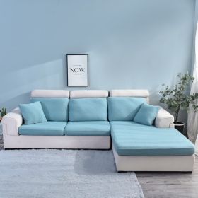 Sofa Cover Seersucker Waterproof Season Universal (Option: Light Blue-Single)