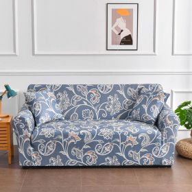 All-inclusive Stretch Printed Sofa Cover (Option: Nordic Blues-Three)