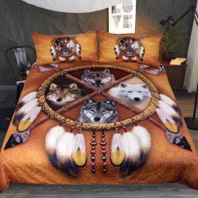 New Pure Cotton Quilt Four-piece Printing Style (Option: Wolf Quilt Cover 4-228x264)